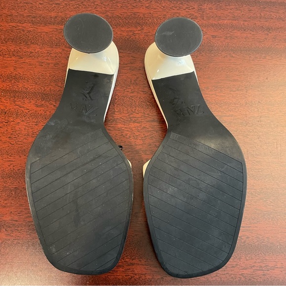 Zara Off White & Black Croc Heels Sandals size 38 - Picture 5 of 5